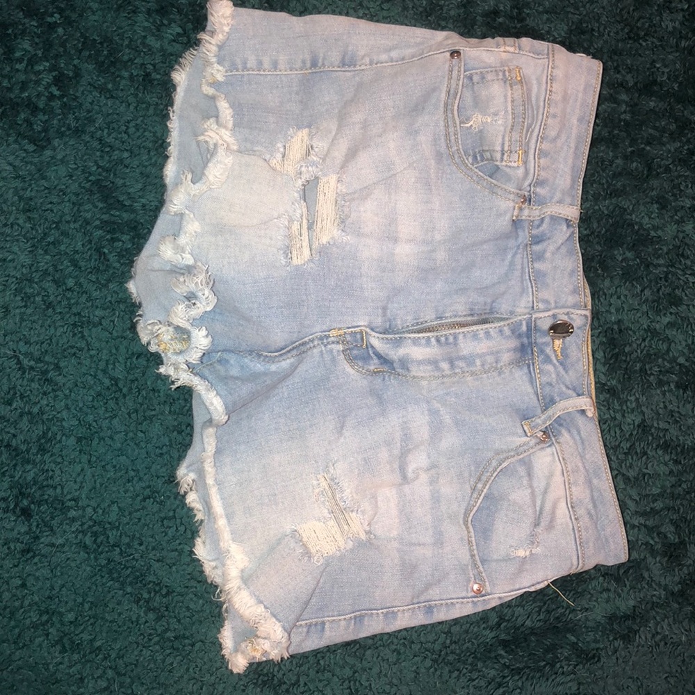 Denim “booty shorts”